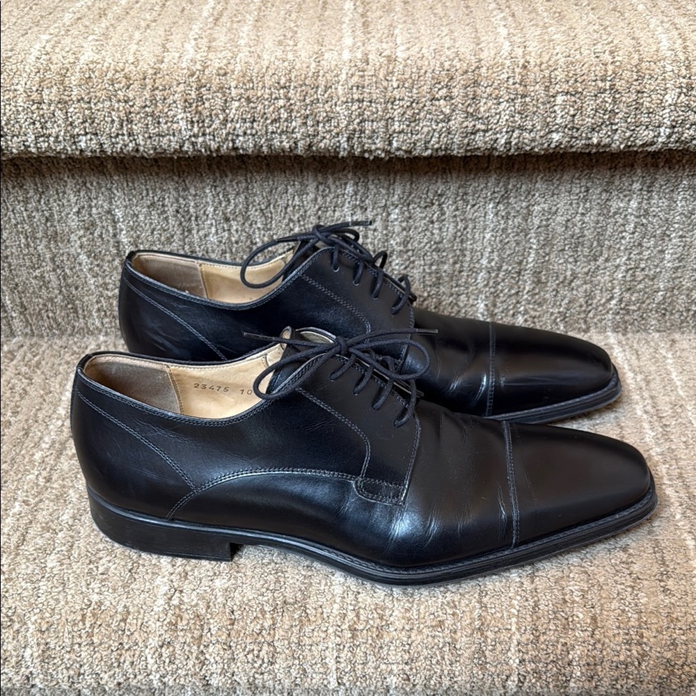 Magnanni Men’s Federico Black Leather Cap Toe Oxford Dress Shoe